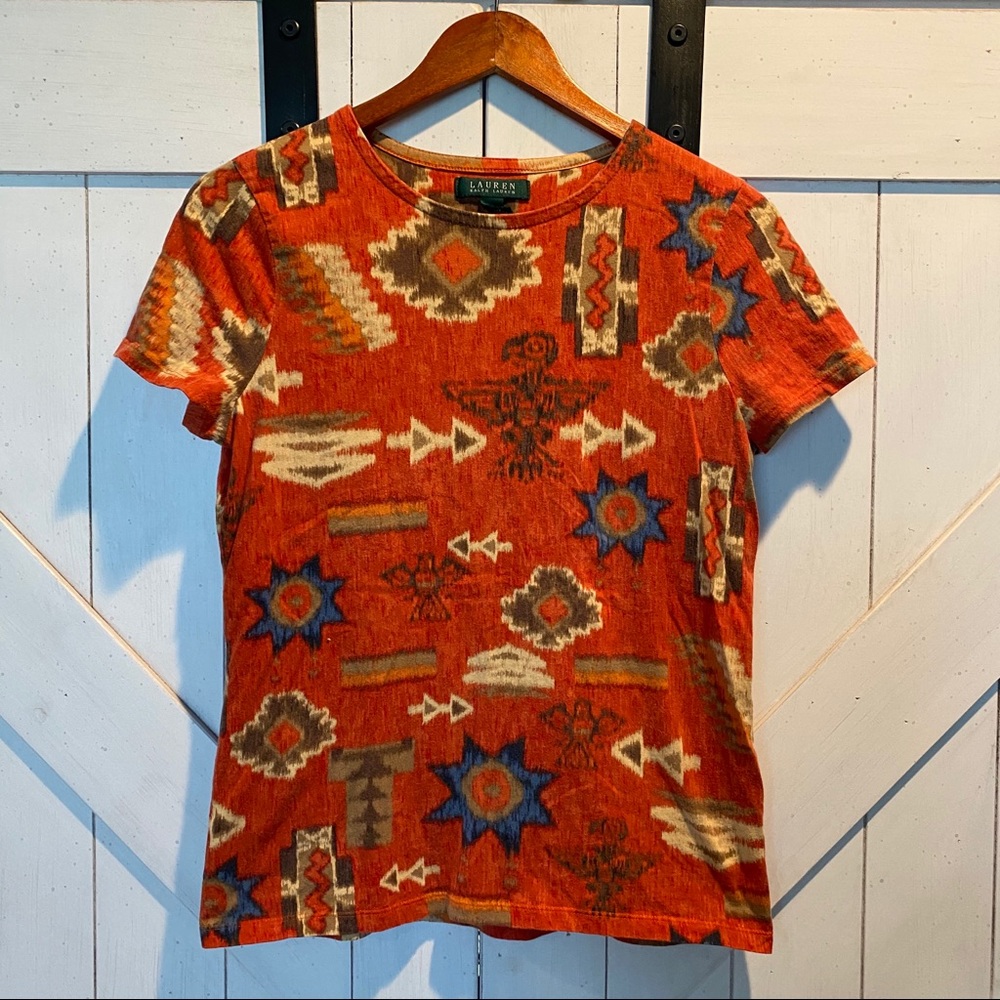 Aztec print Ralph Lauren T-shirt - Picture 1 of 6